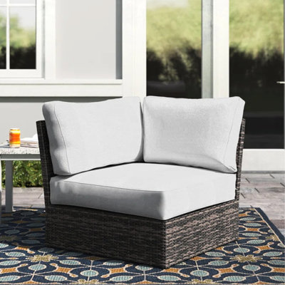 Chaise de patio avec coussins - coin d'angle, pour éléments extérieurs, revêtement épais, pour et coin de terrasse, eau, protégé, espaces de vie