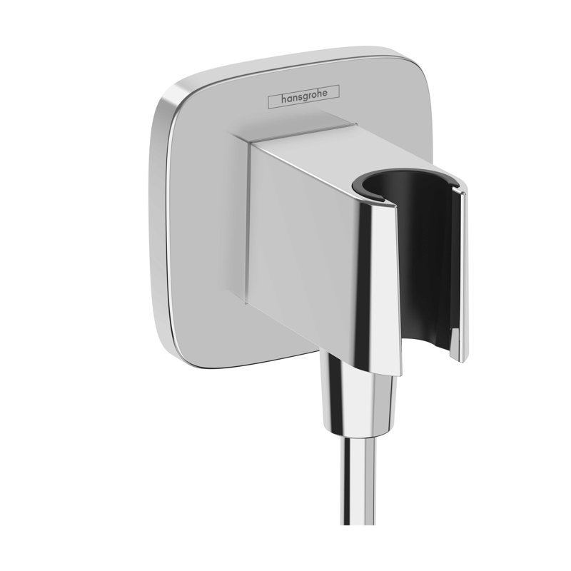 hansgrohe FixFit Q Wall Outlet with Handshower Holder, Chrome