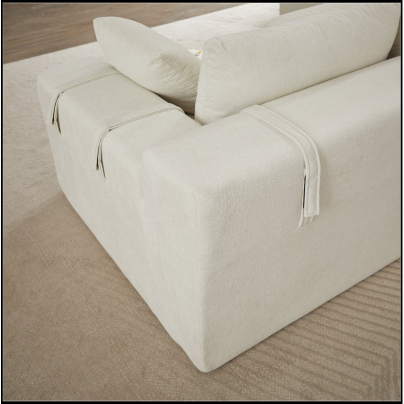 Ensemble de canapé modulaire rembourré en chenille luxueux, parfait pour le confort et les agencements personnalisables dans n'importe quel salon.