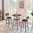 Round bar stool set with shelf, upholstered stool with backrest-881475871-881475864