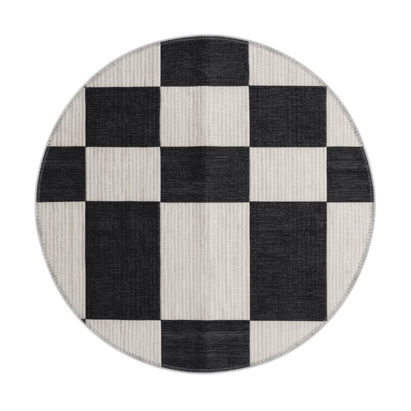 Tapis d'intérieur et d'extérieur à carreaux gris, Rectangulaire 3 pi x 5 pi