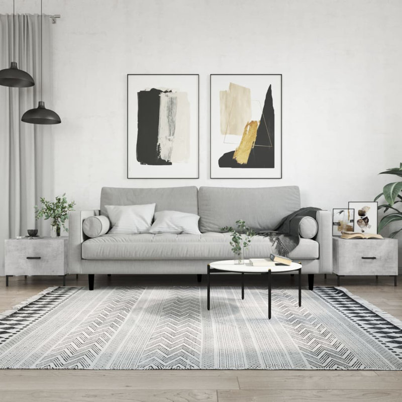 Four Leg Coffee Table with Storage, concrete grey
