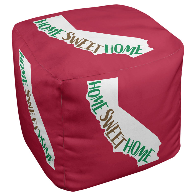 Repose-pieds cube en californie, home, Rouge / Blanc