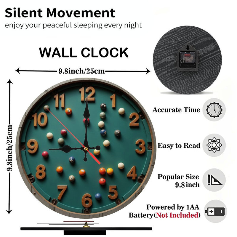 Horloge murale billard