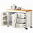 74.8" Kitchen Island With Extendable Dining Table, Kitchen Storage Cart With 3 Drawers, Power Outlet, Rolling Kitchen Island On Wheels With Spice Rack And 2 Door Cabinet, For Kitchen-788988109