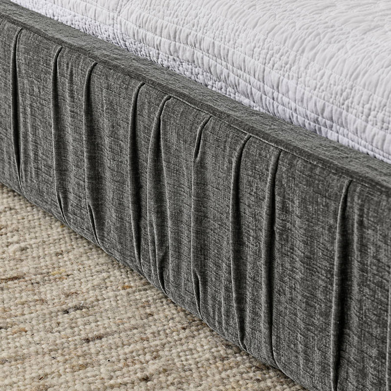 Queen Size Upholstered Bed Frame, Gray