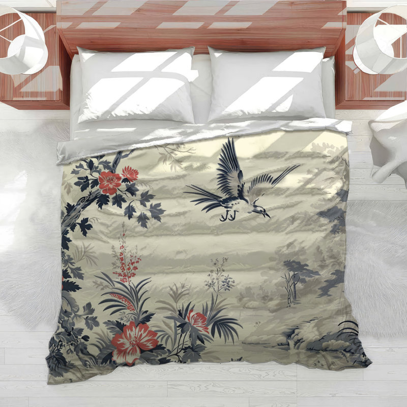 Bird Nature Cotton Blend Comforter, King Comforter