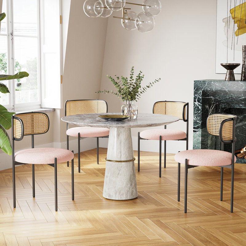 Chaise d'appoint Canice Boucle, Rose