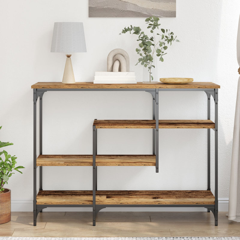 Console Table Metal Medium, Old Wood