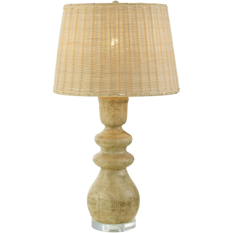 Lampe de table Ayrion, H 29 po x l 16 po x P 16 po, Transparent / gris clair