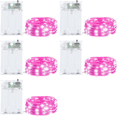 5 Pack Fairy Lights Battery Operated, 20 Led String Lights With Timer, Waterproof Firefly Lights On For Home Party Wedding Christmas Decorations, 6 Hours On/18 Hours Off