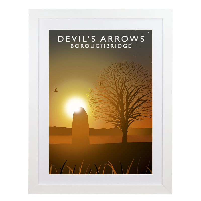 Devils Arrows by Richard O'Neil - Print, White Wood Frame, 54 cm H x 44 cm W x 2.2 cm D
