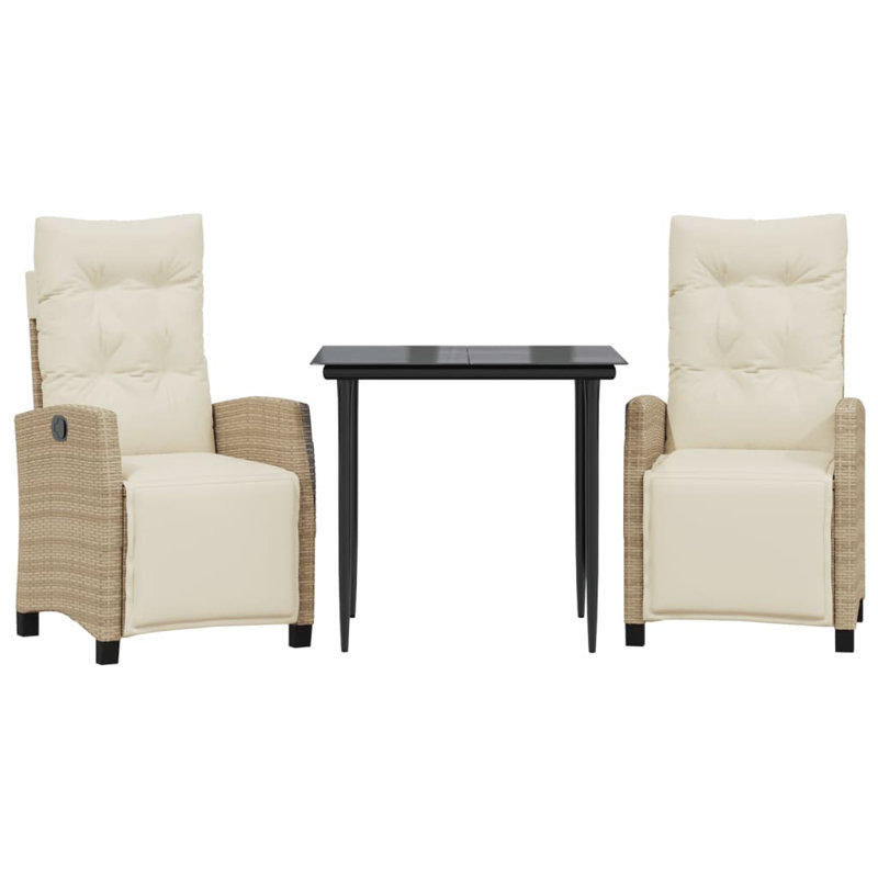 Ensemble de salle à manger Vidaxl, 2, H 29,1 po x l 31,5 po x L 31,5 po, Pieds pointus beige 