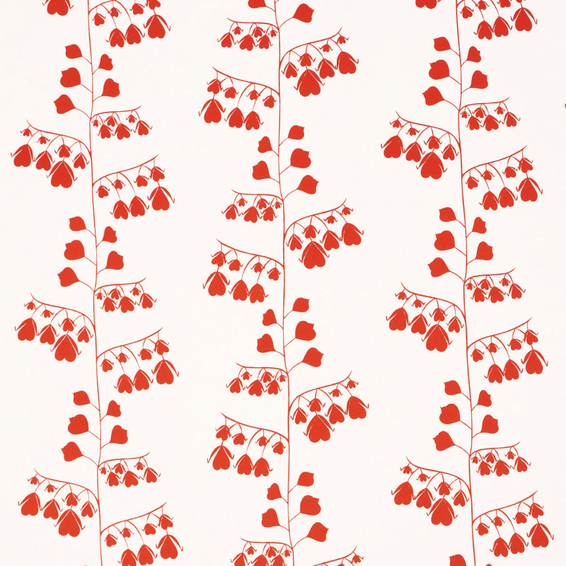Papier peint Schumacher x Peg Norriss, Rouge