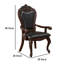 Ensemble de 2 chaises de salle à manger Zenie, cabriole sculpté, similicuir, bois-101759073