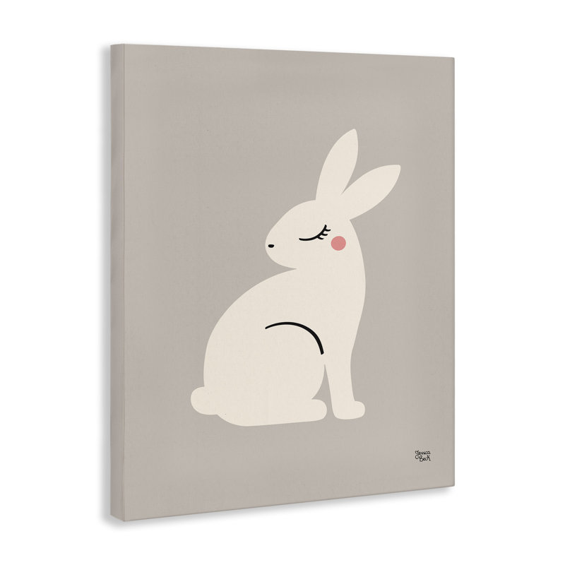 Art mural sur toile Minimal Rabbit par Jessica Beck, H 20 po x l 16 po