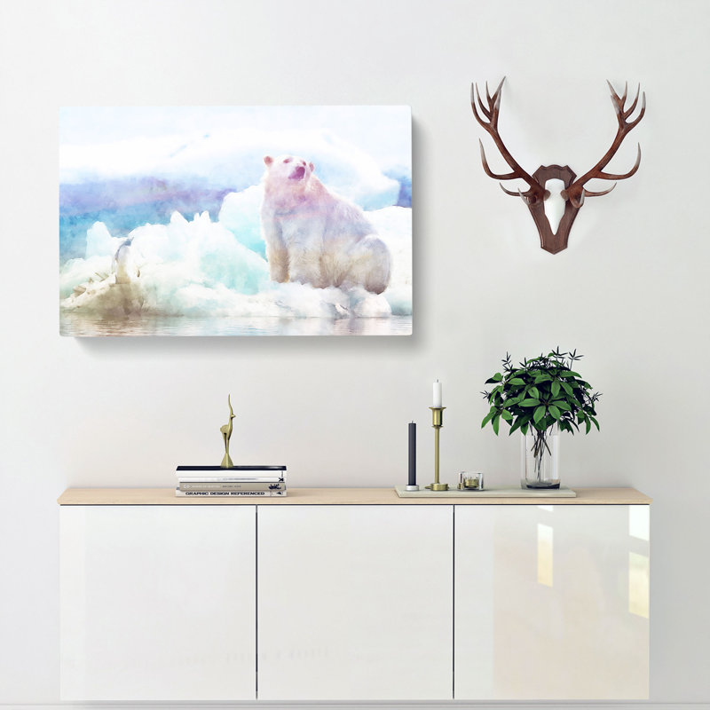 Penguin & Polar Bear - Wrapped Canvas Painting, 50cm H x 76cm W x 3cm D