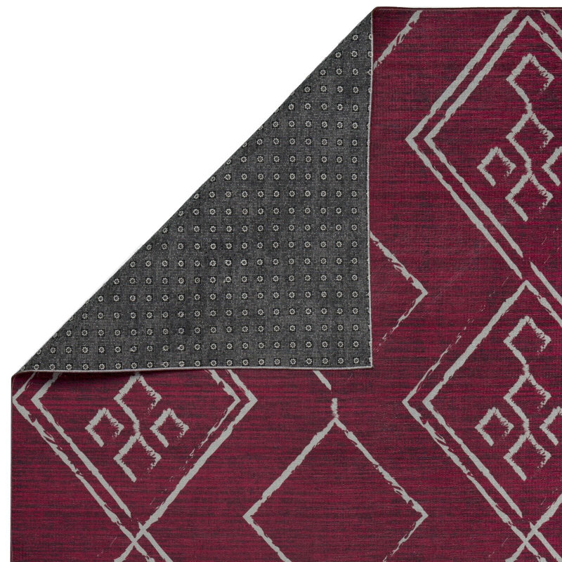 Washable Geometric Indoor Rug, Rectangle 4' x 6'