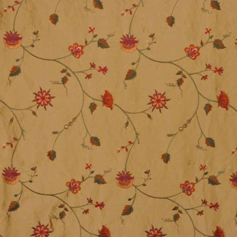 Allure Floral Foliage Fabric, Brown