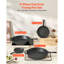 Ensemble de poêles à frire en fonte 4 pièces 6 8 10 12 po avec poignée en silicone noir