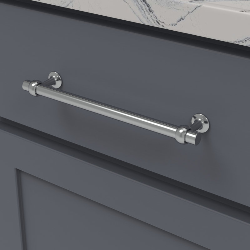 Ostia Collection Pull, 7 14/25", Chrome