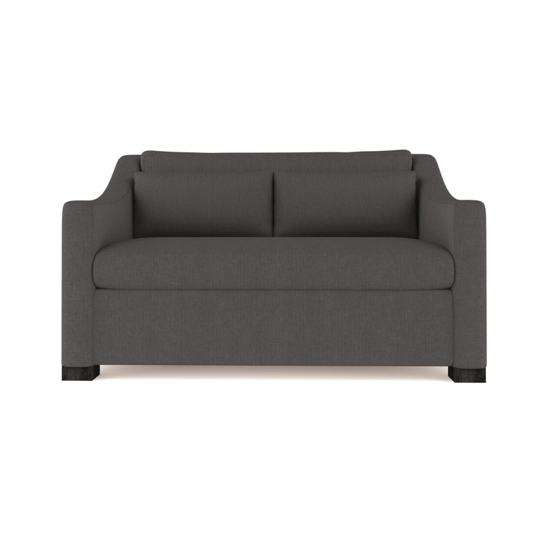 Causeuse Crosby, Lin graphite carré, H 32,5 po x l 60 po x P 43 po, Ébène