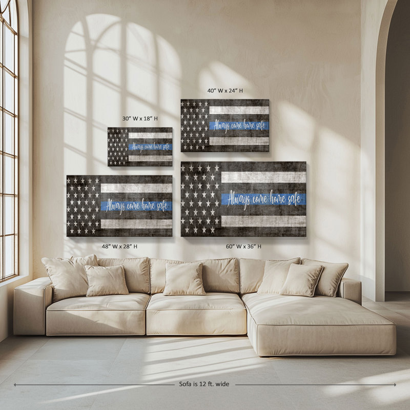 "Always Come Home Safe Police" par Natalie Carpentieri, reproduction sur toile, H 36 po x l 60 po x P 1,5 po