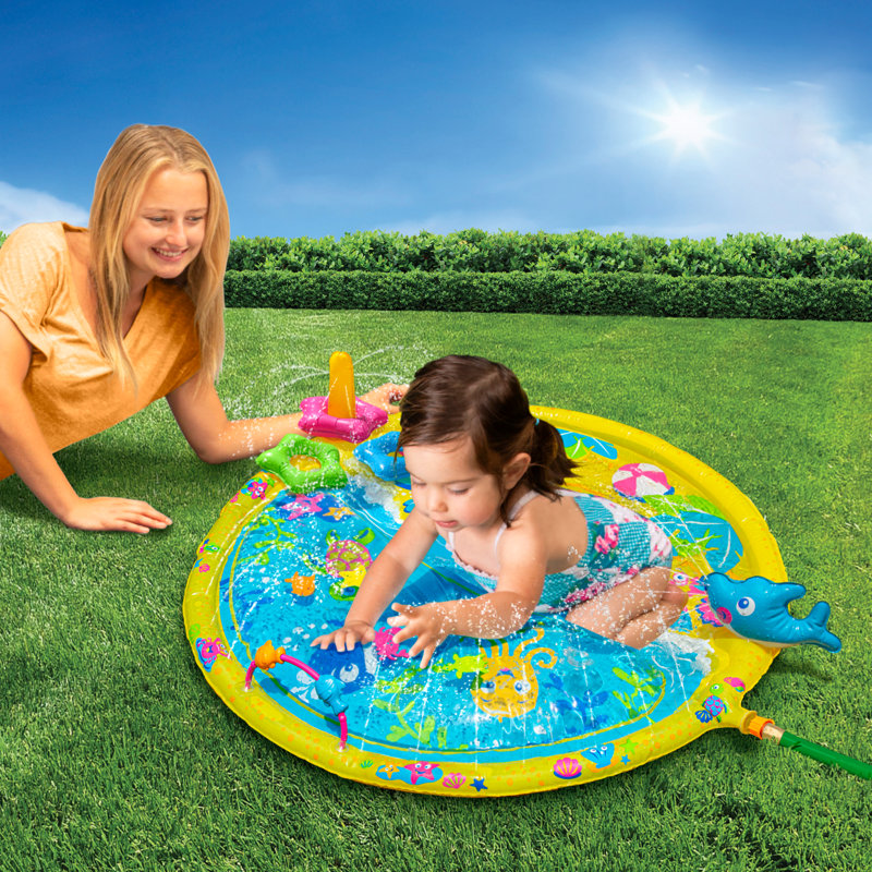 Wiggle 'N Waves Blue Vinyl Kids Sprinkling Mat