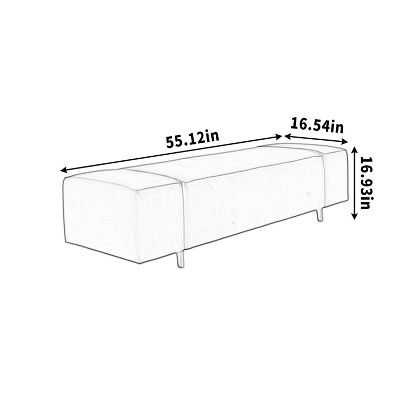 Banc vestiaire vestiaire et tabouret de repos, H 16,93 po x l 55,12 po x P 16,54 po