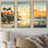 Paysage urbain côtier coucher de soleil - art mural coucher de soleil côtier