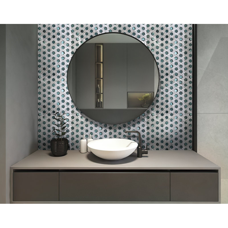 Carreau de mosaïque en verre 1 po x 1 po pour mur et plancher