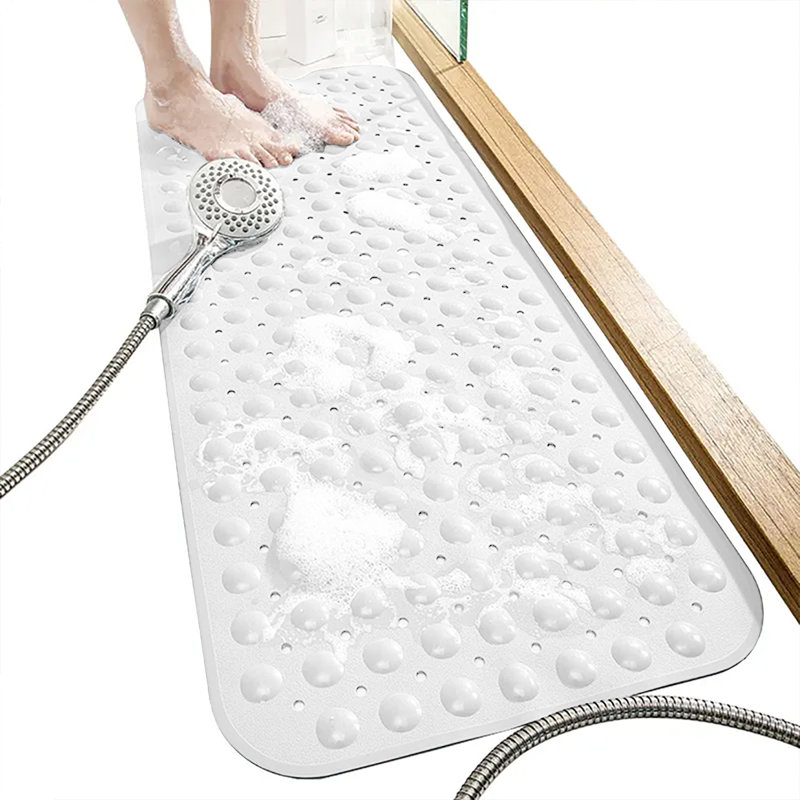 Vinyl Non-Slip Shower Mat,  70cm L x 38cm W, White