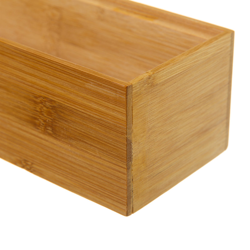 Marilee Bamboo Rectangle Utensil Crock, 6.5cm H x 30.5cm W x 7.5cm D