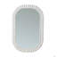 24"x36" Oval Scalloped Wall Mirror, White Textured MDF Framed Silver Bathroom Vanity Mirror, Wabi-Sabi Petal Frame Decorative Wall Mirror, Vertical Mount Easy Installation