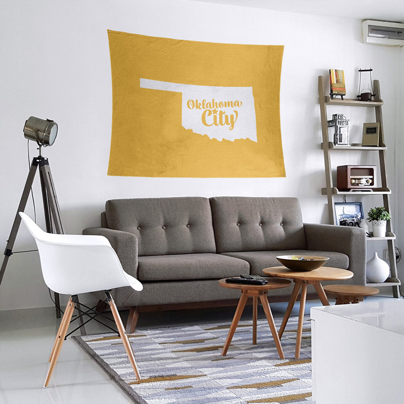 Tapisserie Oklahoma City, H 88 po x l 104 po, Jaune