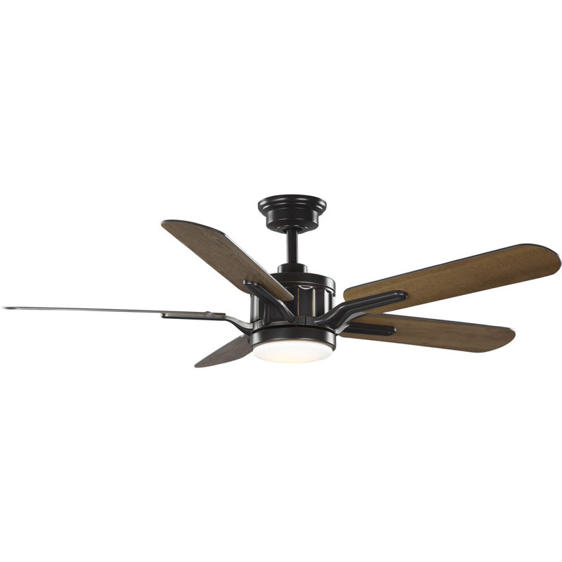 Claret 54'' Ceiling Fan with LED Lights, Oil Rubbed Bronze with Brown Blades