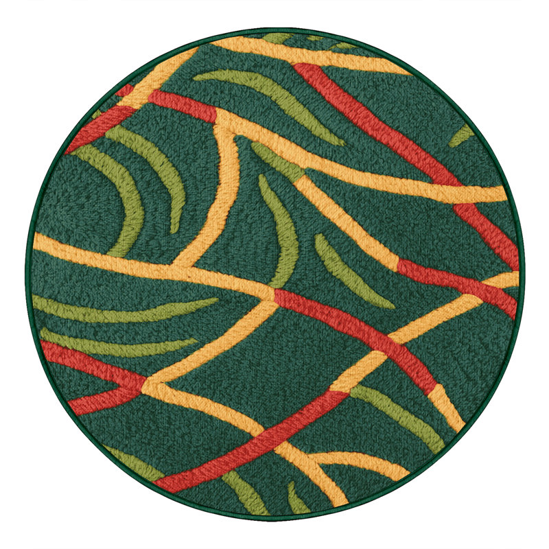  Tapis lavable hawaïen Lilikoi Vines, Rond 7 pi