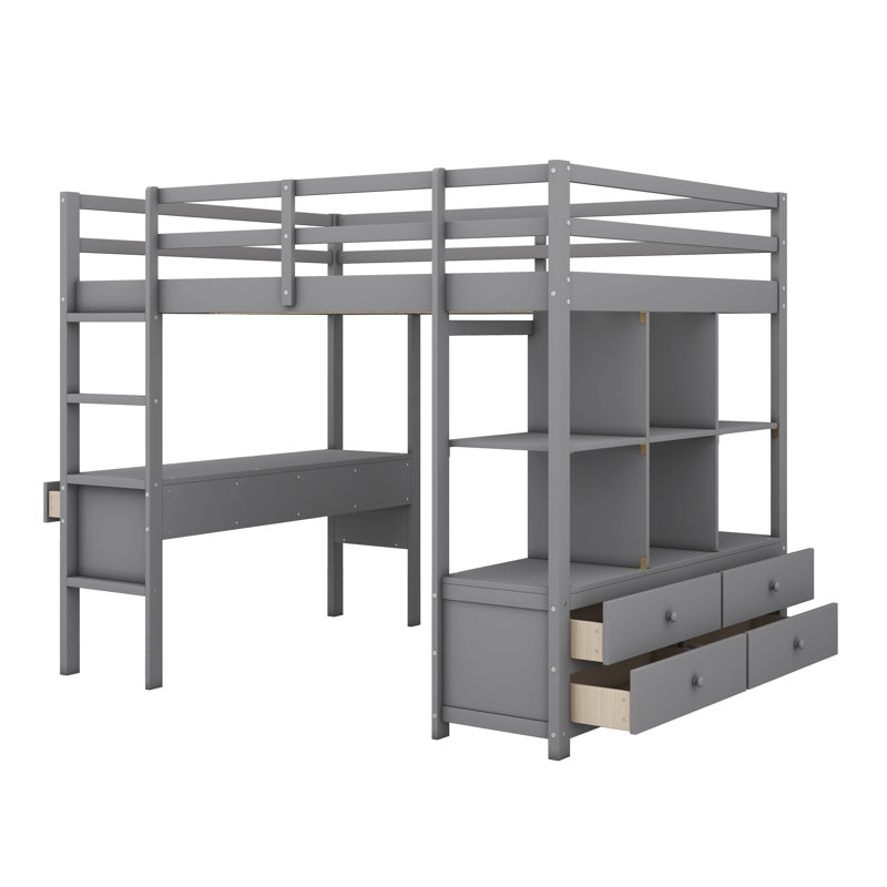 Harriet Bee Kids Full Loft Bed with Drawers & Reviews | Wayfair