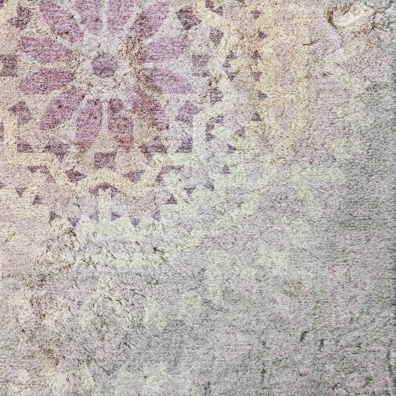 Tapis à poils longs lavable à la machine de qualité supérieure ADS619, Lilas, 10' x 14'