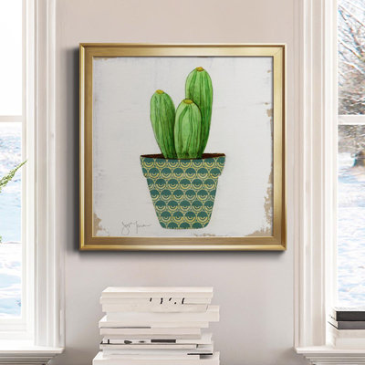 Boho Cacti II - peinture sur toile encadrée