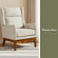 Fauteuil d'appoint moderne de 26,18 po de largeur, fauteuil de lecture à haut dossier en mélange de polyester, fauteuil club rembourré, canapé simple avec pieds en bois-118033195