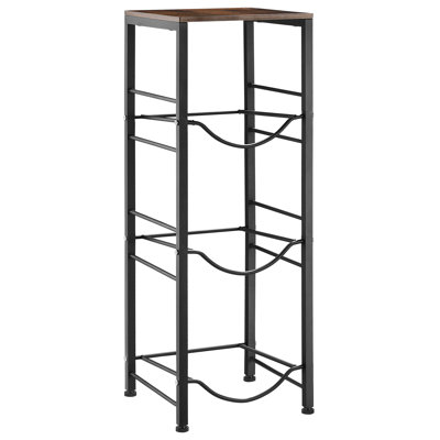 Porte-bidon à eau, support à 4 bouteilles d'eau à 3 niveaux et à 5 gallons pour 3 bouteilles, support à cruche robuste avec tablette de rangement, amovible pour la cuisine, le bureau, le salon, noir et brun