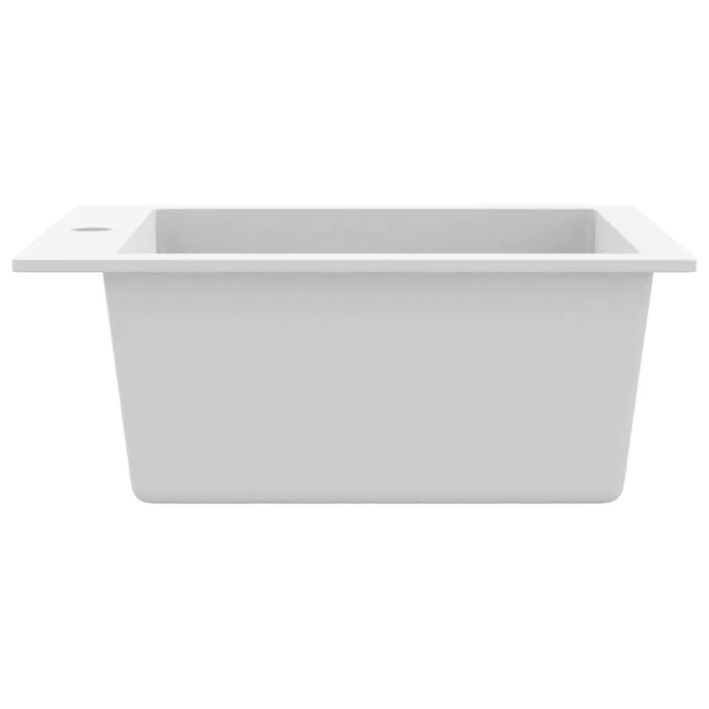 Audra Overmount Kitchen Sink Single Basin Granite, White