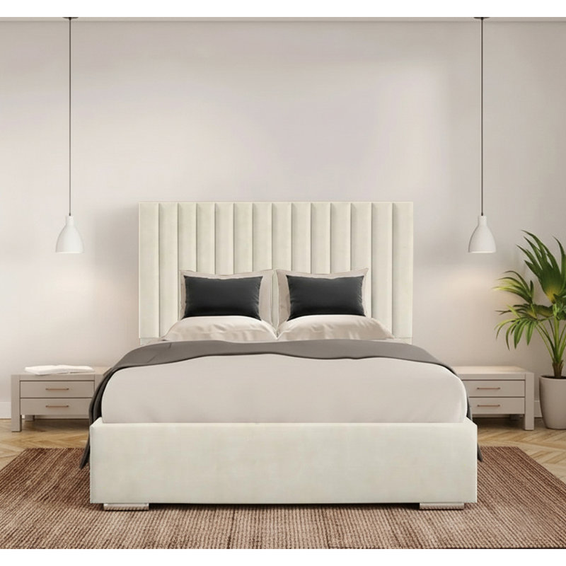 Celetha Bed Frame, Cream, Small Double (4')