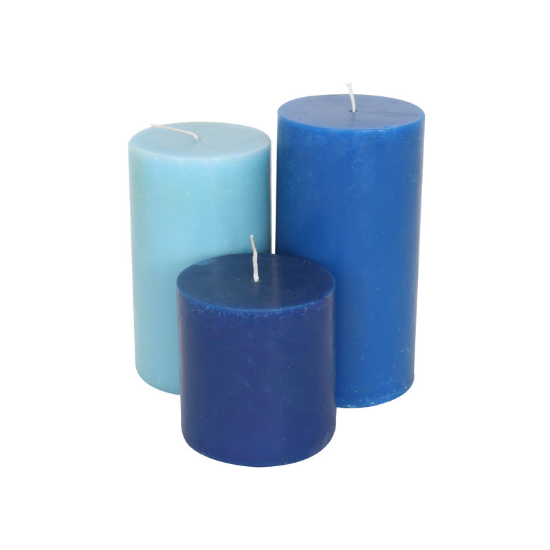 Unscented Scented Pillar Candle, Blue