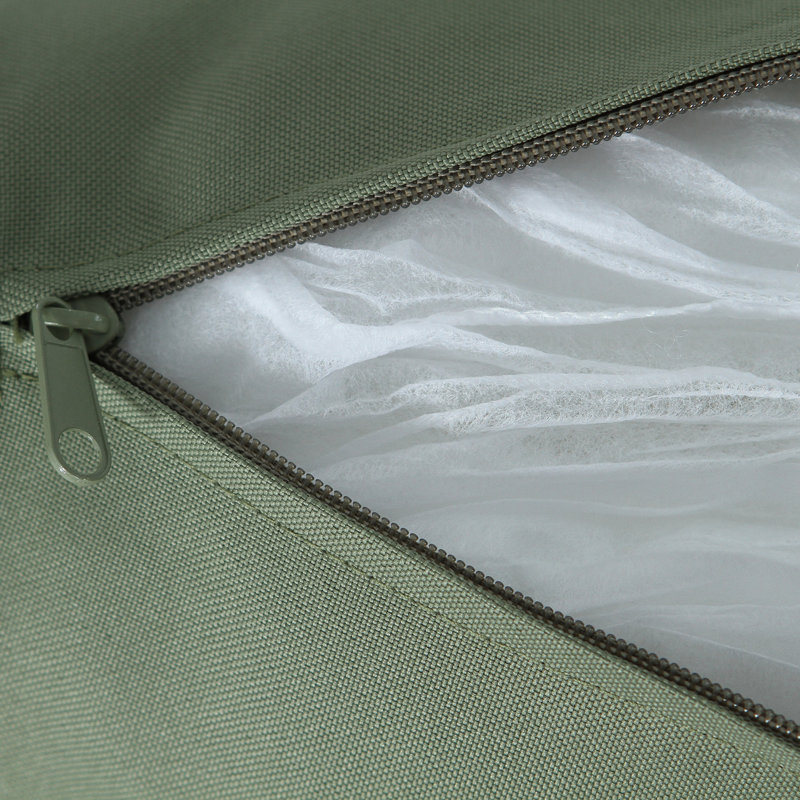 Causeuse et table en acier Mariano, Coussin vert / cadre blanc cassé