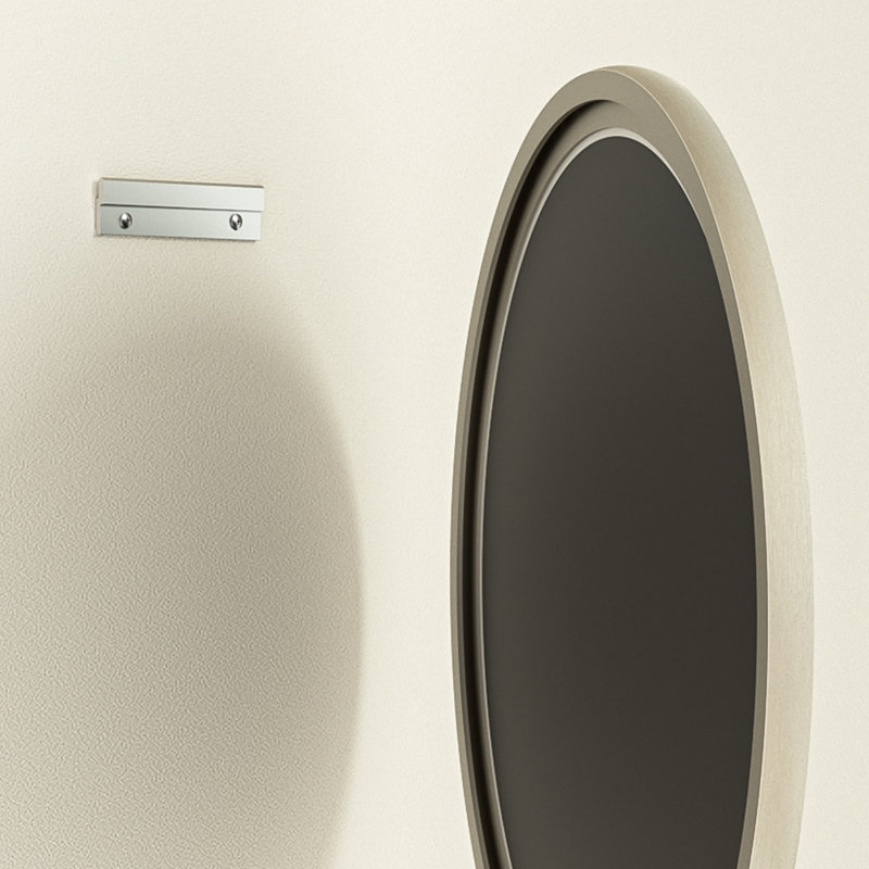 Evangelista Aluminum Alloy Framed Tempered Glass Round Wall Mirror, Brushed Nickel, 36" x 36"