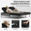 Chaise longue d'extérieur en osier avec table d'appoint et coussins, dossier inclinable réglable-1539101925