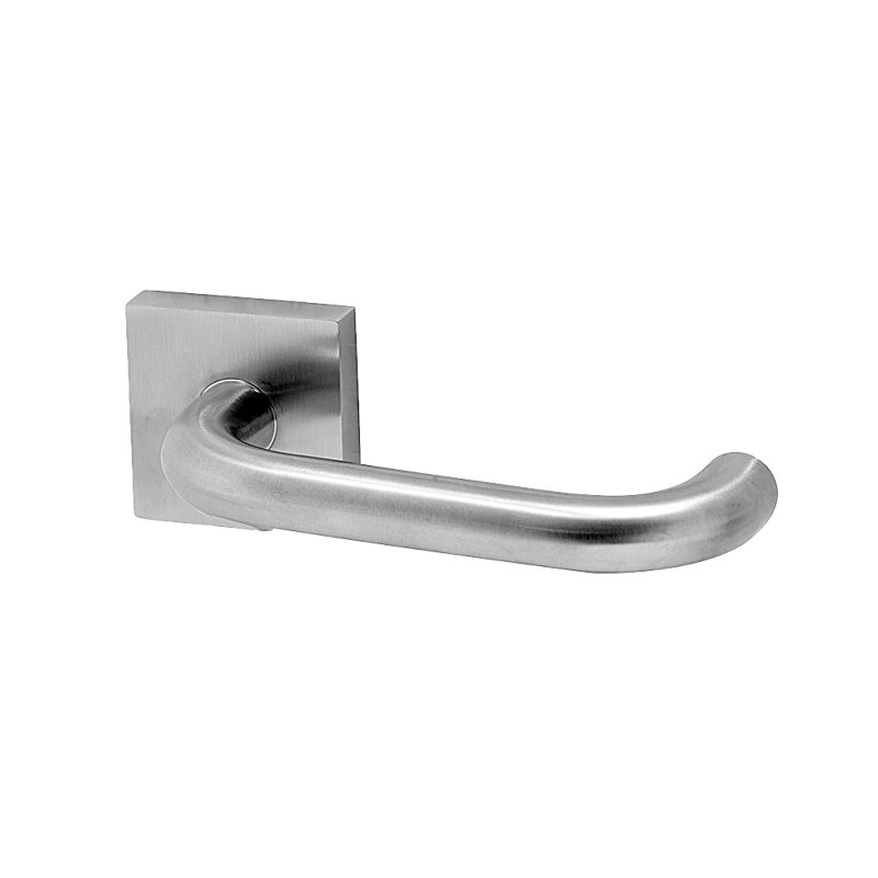 Ensemble Alpine Lever 01 avec rose carré, Acier inoxydable poli, Faux bouton simple, Adjustable