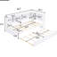Lit de jour simple de taille simple avec lit gigogne et rangement - Structure en bois massif et ports-1365648734